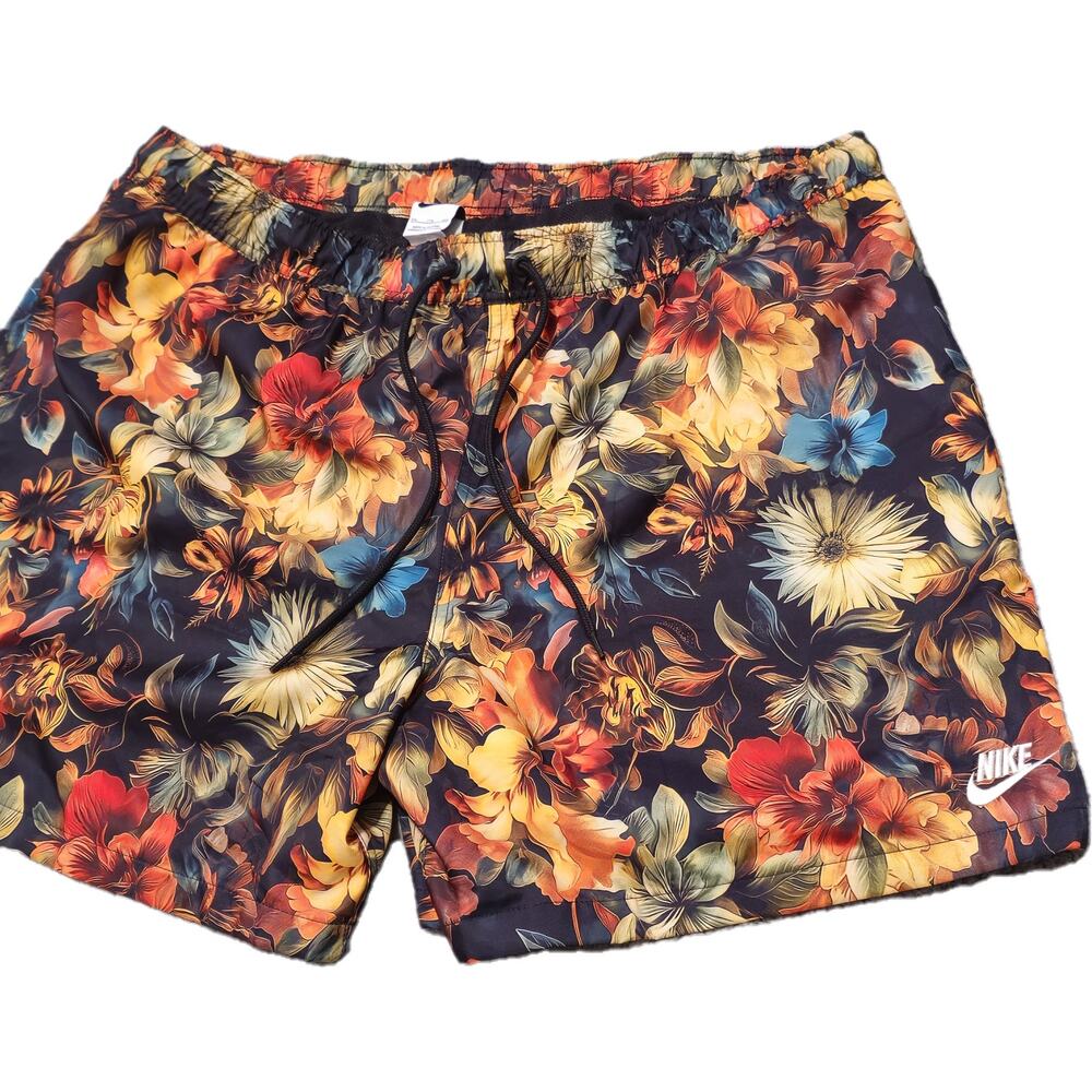 Nike Swim Trunks Mens 2XL Floral Tropical Board Shorts Lined Beach Summer